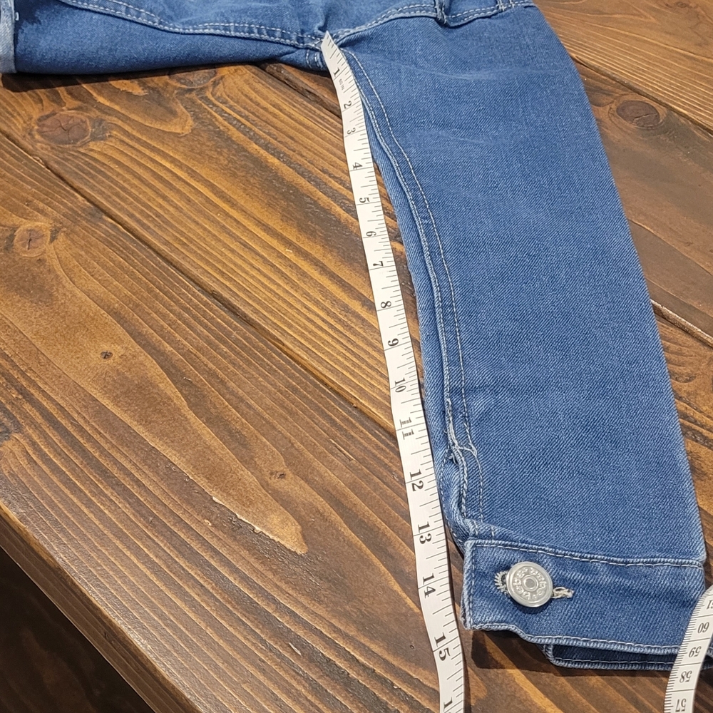 Nwot bebe Cropped Denim Jacket Girls Sz M 10/12 Read Post Measurements - Picture 14 of 14
